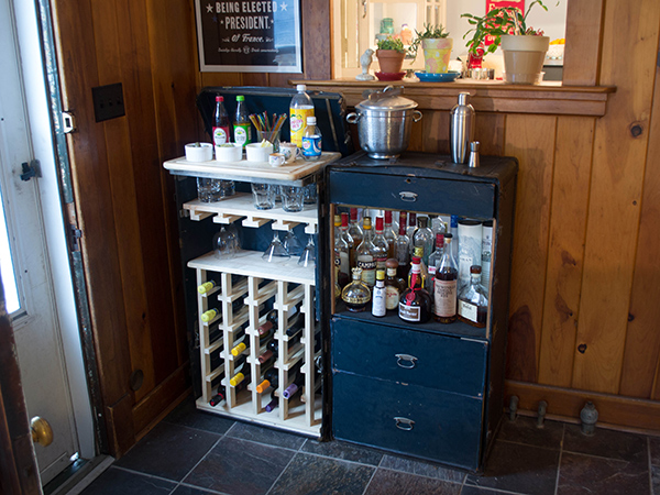Our Home Bar: Repurposed Steamer Trunk - Hannah and HusbandHannah and  Husband